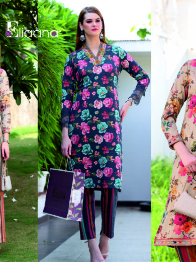 BASIC FLORAL KURTI WITH VERTICAL PRINT BOTTOM RS-6005