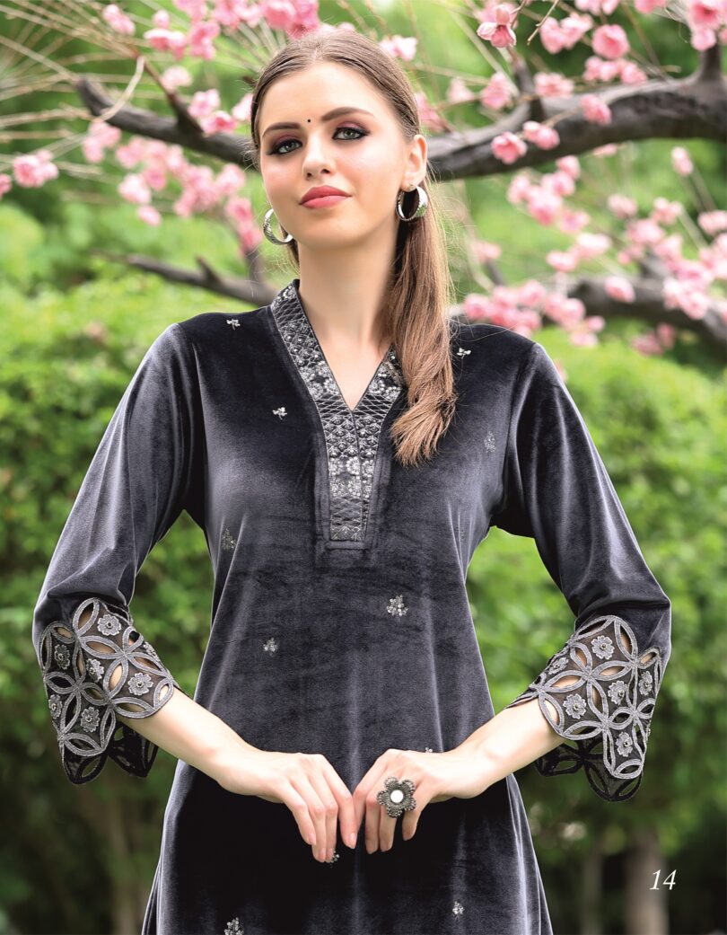 Check Flared A-line Gown --kashmiri series KS-2001