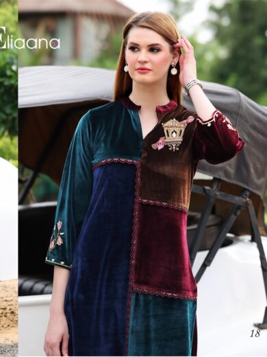 PREMIUM COLOUR COMBINATION OF VELVET CO-ORD SET KS-2015