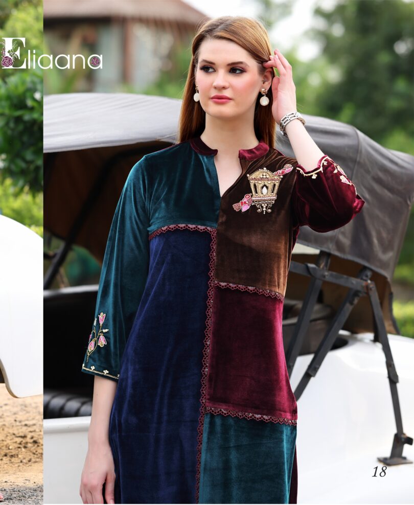 Women's sleeveless round neck dress --kashmiri series KS-2015