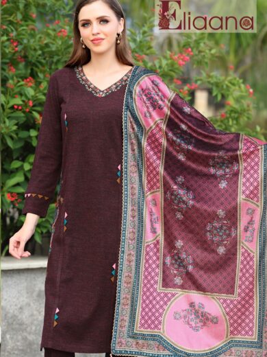 PATTERN WORK KURTI WITH CONTRAST DUPATTA RS-7014