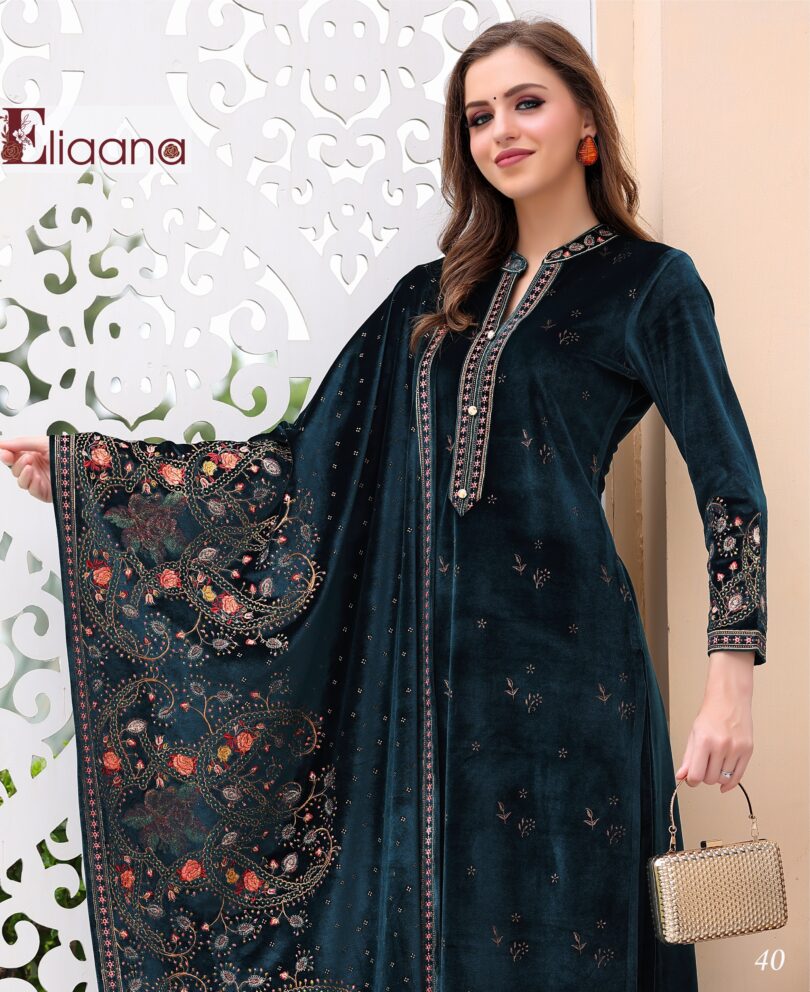ONE SIDED MULTI  PAISLEY THREAD WORK WITH BEAUTIFUL PRINTED KURTI WS-1012